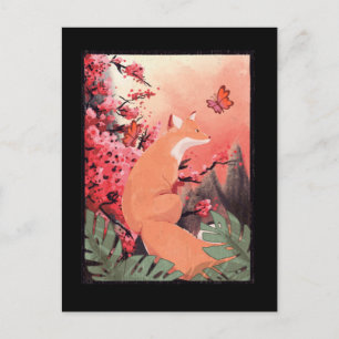Japanese Beautiful Fox Butterfly Postcard