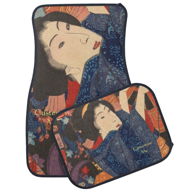 Japanese Beauty airs colourful garments Car Mat (Set)