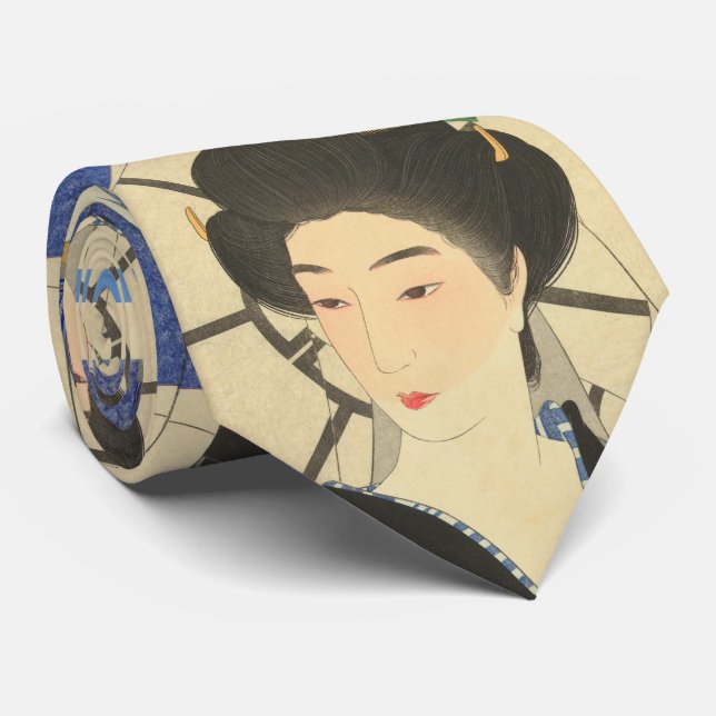 Japanese Beauty At the Bathouse Neck Tie (Rolled)
