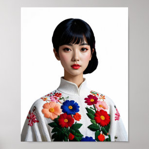 Japanese beauty pinup poster