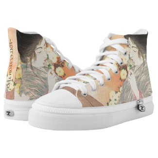 Japanese beauty with flower geisha maiko tattoo st High-Top sneakers