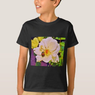 Japanese Beetle on White Rose T-Shirt