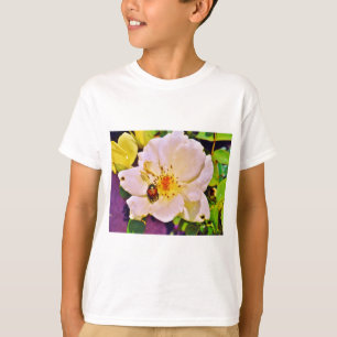 Japanese Beetle on White Rose T-Shirt