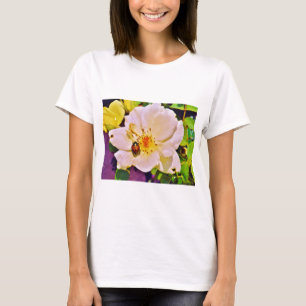 Japanese Beetle on White Rose T-Shirt