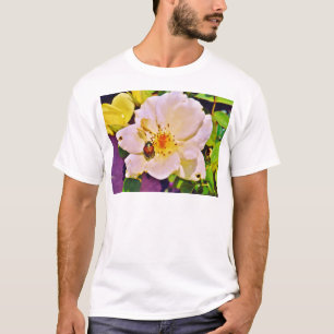 Japanese Beetle on White Rose T-Shirt