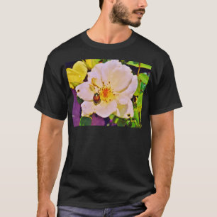 Japanese Beetle on White Rose T-Shirt