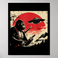 Japanese Bigfoot Samurai Ufo Vintage Sasquatch Men