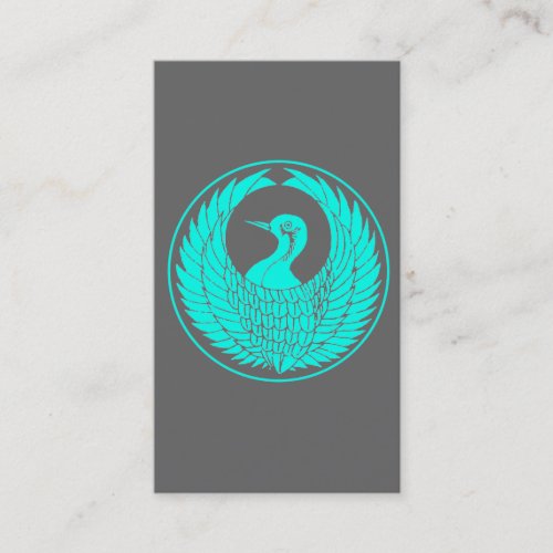 Japanese bird crest business card