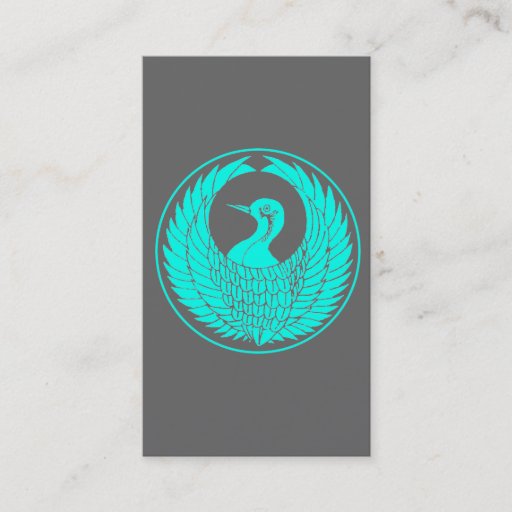 Customizable Japanese bird crest business card