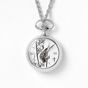 Japanese Bird on a Branch - Black and White Watch