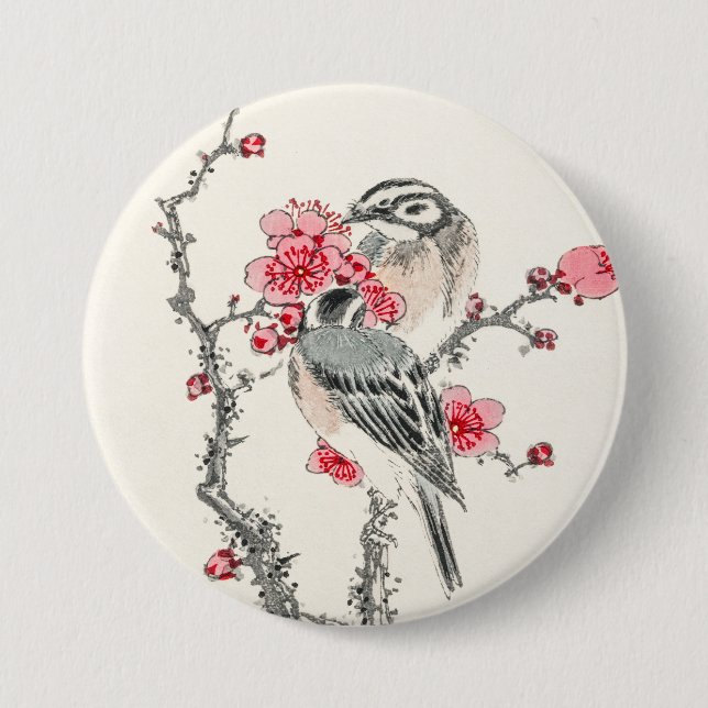 Japanese Birds 3 Button (Front)