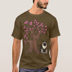 Japanese Birman Cat Mom Cherry Blossom  T-Shirt