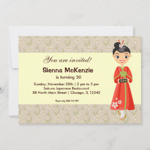 Japanese Birthday theme Invitation