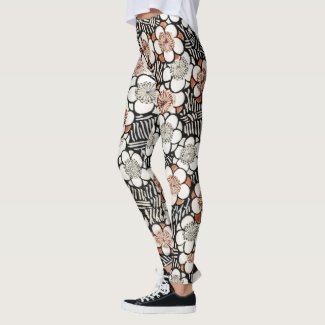 Japanese Black and Red Floral 