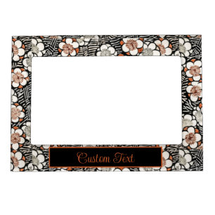 Japanese black and red floral pattern magnetic frame