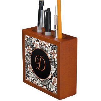 Japanese Black and Red Floral Pattern Personalized