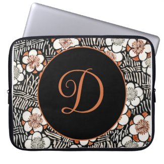 Japanese Black and Red Floral Pattern Personalized