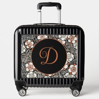 Japanese Black and Red Floral Pattern Personalized