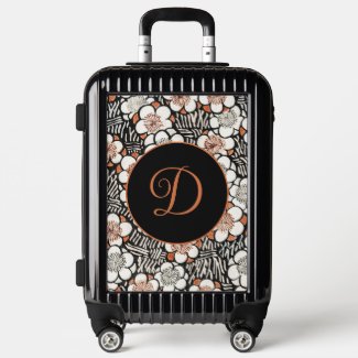 Japanese Black and Red Floral Pattern Personalized