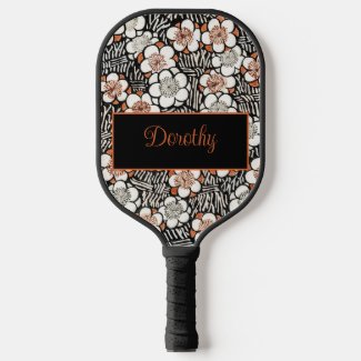 Japanese black and red floral pattern