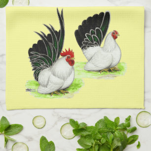 Japanese Black White Bantams Towel