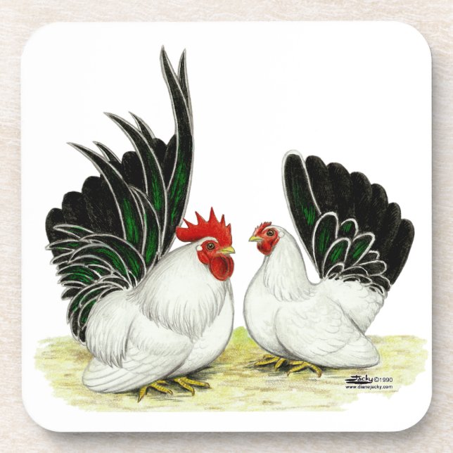 Japanese Blacktail Bantams Beverage Coaster (Front)