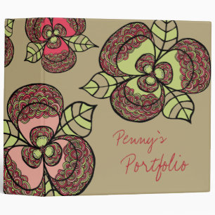 Japanese Blooms Name Custom Portfolio Binder