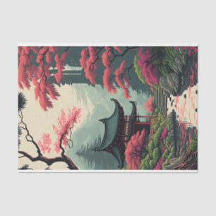 Japanese Blossom in Park Tissue Paper