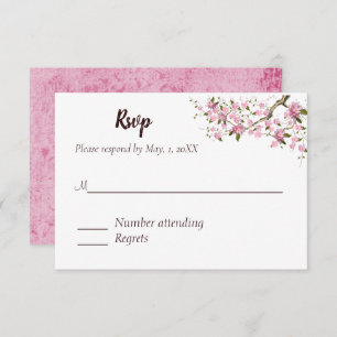 Japanese Blossom Wedding Response Card