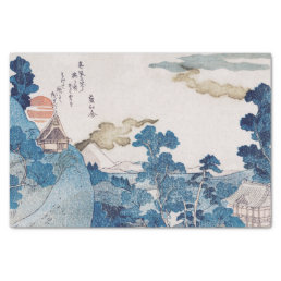 JAPANESE BLUE AND WHITE PRINT OF TOWN TISSUE PAPER