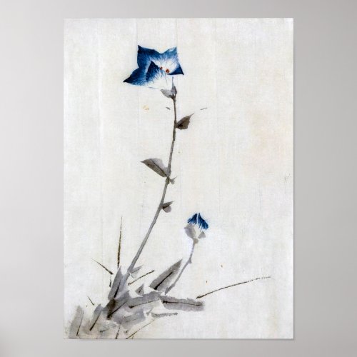 Japanese Blue Bellflower Hokusai Ukiyo_e Poster