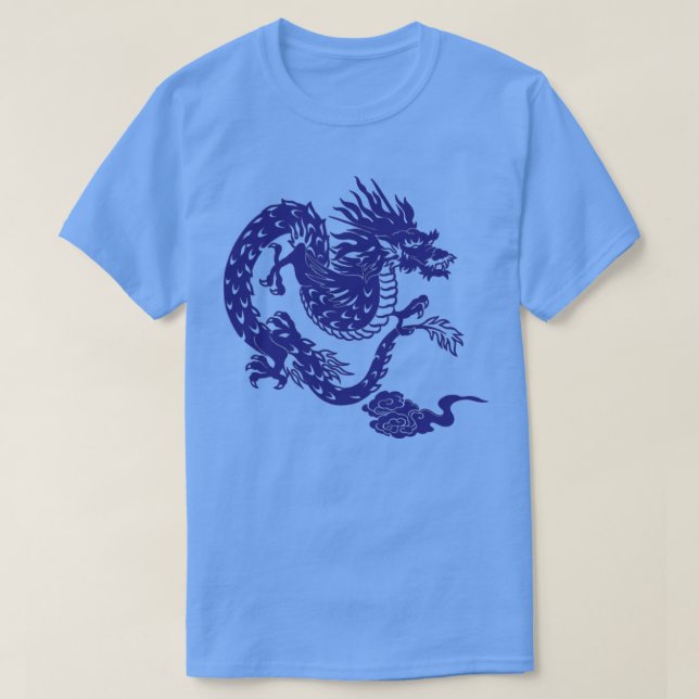 Japanese Blue Dragon T-Shirt (Design Front)