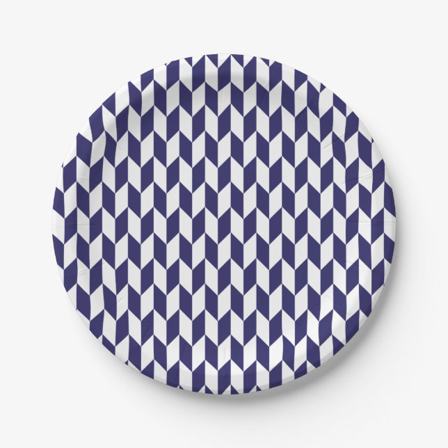 Japanese Blue Paper Plate (Front)