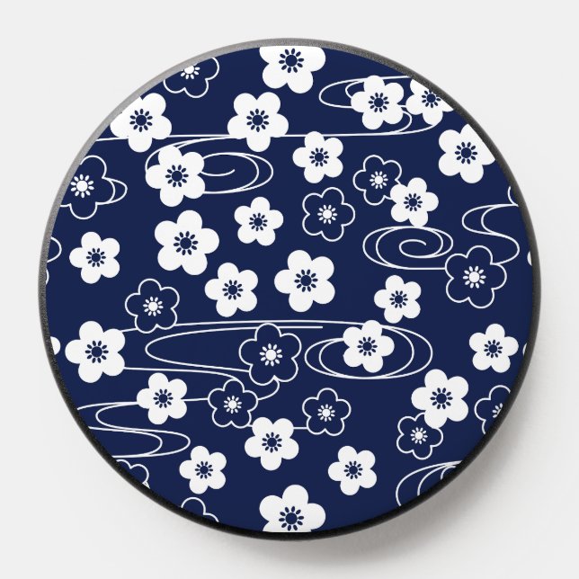 Japanese Blue Sakura Cherry Blossom Flowers PopSocket (Popsocket)