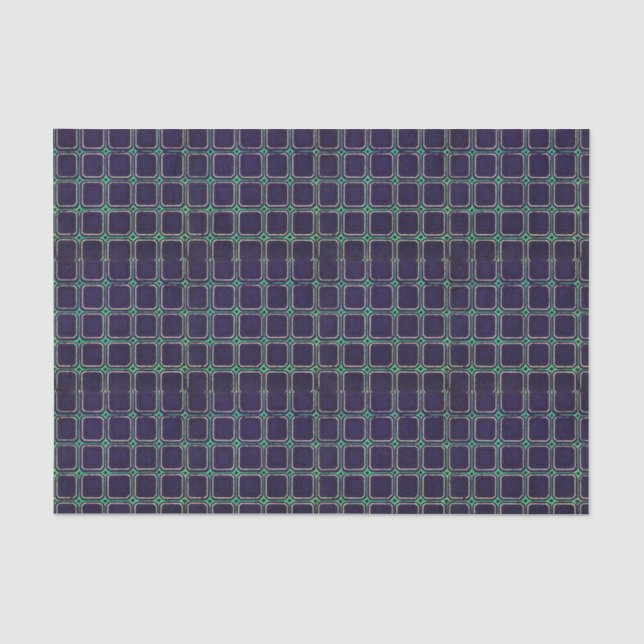 JAPANESE BLUE SQUARE WOODBLOCK PRINT TISSUE PAPER (Front)