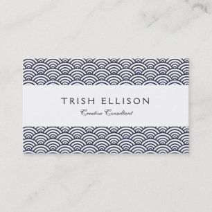 Japanese Blue Waves Seigaiha Sea Business Card