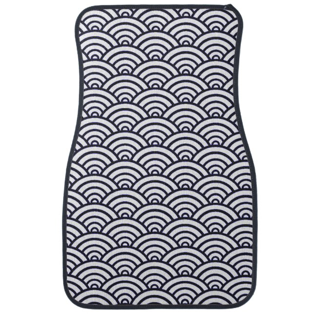 Japanese Blue Waves Seigaiha Sea Car Mat (Front)