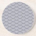 Japanese Blue Waves Seigaiha Sea Drink Coaster<br><div class="desc">Antique Japanese Seigaiha or seikaiha Waves - This classic antique blue and white Japanese ocean wave pattern is an ancient Japanese depiction of the sea. It has been used on old maps from Japan, and also as a kimono design. The blue and white wave design symbolize power and resistance in...</div>