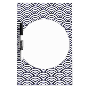 Japanese Blue Waves Seigaiha Sea Dry-Erase Board
