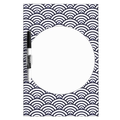 Japanese Blue Waves Seigaiha Sea Dry_Erase Board