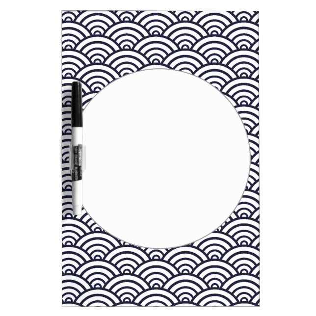 Japanese Blue Waves Seigaiha Sea Dry-Erase Board (Front)