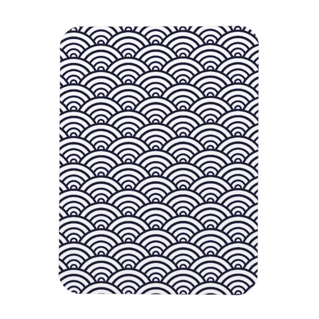 Japanese Blue Waves Seigaiha Sea Magnet (Vertical)