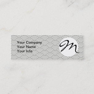 Japanese Blue Waves Seigaiha Sea Mini Business Card