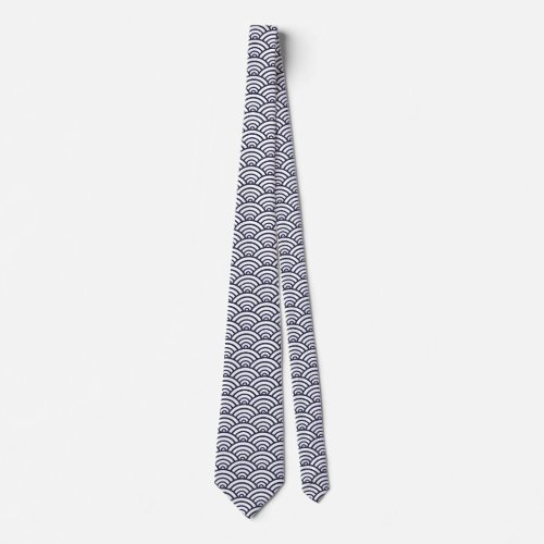 Japanese Blue Waves Seigaiha Sea Neck Tie