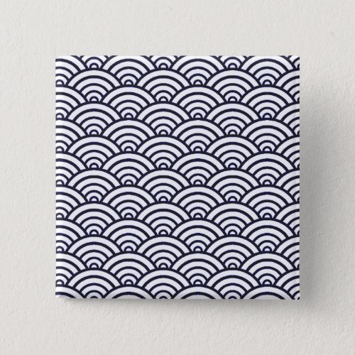 Japanese Blue Waves Seigaiha Sea Pinback Button