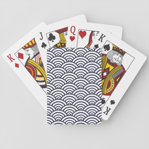 Japanese Blue Waves Seigaiha Sea Poker Cards