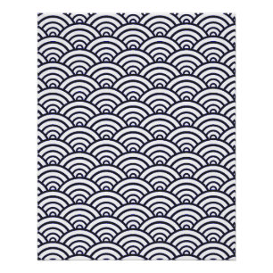 Japanese Blue Waves Seigaiha Sea Poster