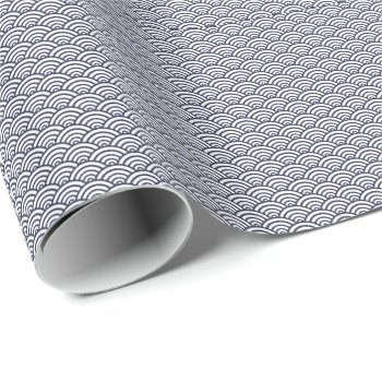 Japanese Blue Waves Seigaiha Sea Wrapping Paper by antiqueart at Zazzle