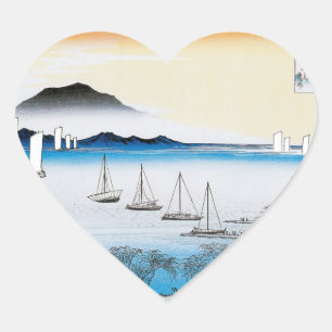 JAPANESE BOATS HEART STICKER