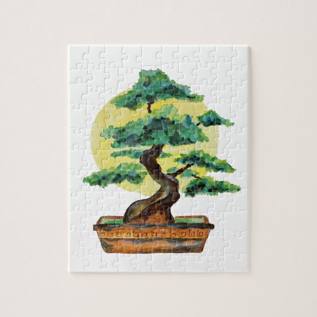 Japanese Bonsai Sunshine Jigsaw Puzzle (Vertical)